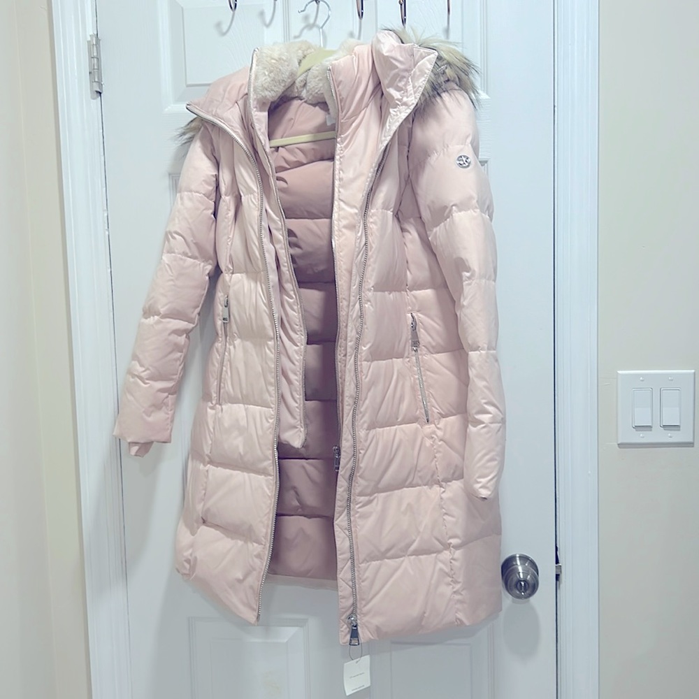 Calvin Klein pink down coat